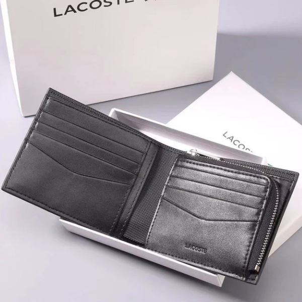 LACOSTE WALLET BLACK AND BLUE